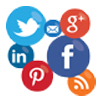 Logo af forskellige sociale medier